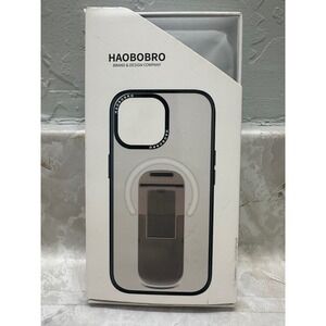 HAOBROBO Magnetic Case with Stand for iPhone 14 Pro Max Clear Black